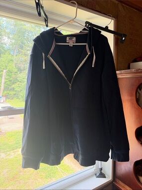 Lands' End Navy Full‑Zip Hooded Sweatshirt XXXL